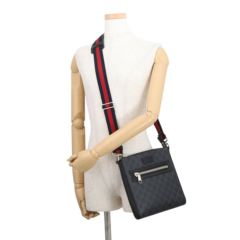 グッチ ショルダーバッグ GGスプリーム メッセンジャーバッグ スモール 523599 GUCCI バッグ メンズ 黒