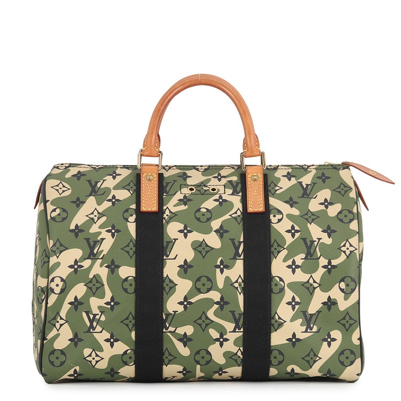 ルイヴィトン ハンドバッグ モノグラム・フラージュ スピーディ35 M95773 LOUIS VUITTON カモフラ 迷彩 カーキ 村上隆