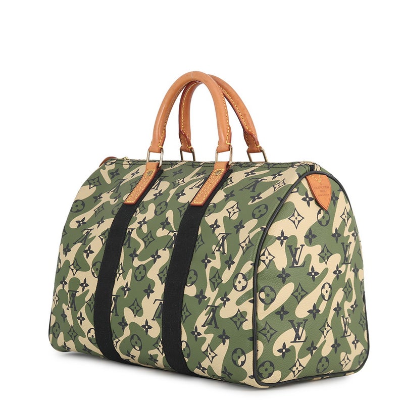 ルイヴィトン ハンドバッグ モノグラム・フラージュ スピーディ35 M95773 LOUIS VUITTON カモフラ 迷彩 カーキ 村上隆