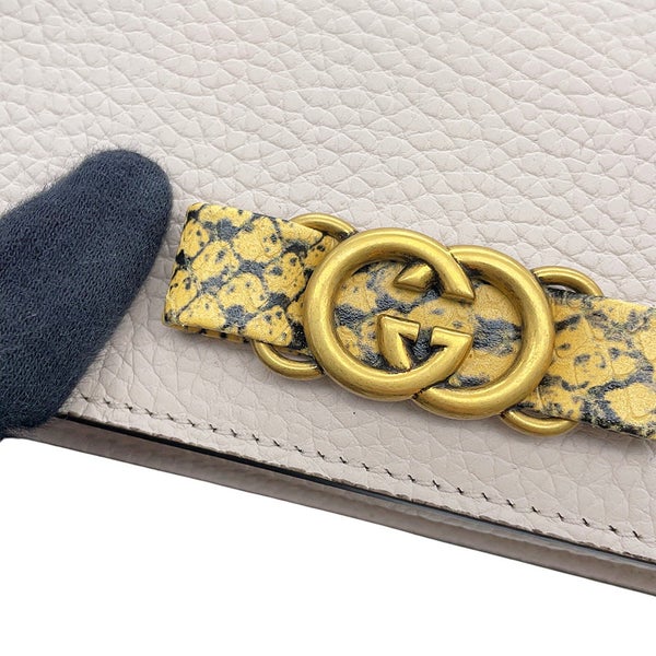 グッチ チェーンウォレット レザー/パイソン  インターロッキングG 746056 GUCCI 長財布
