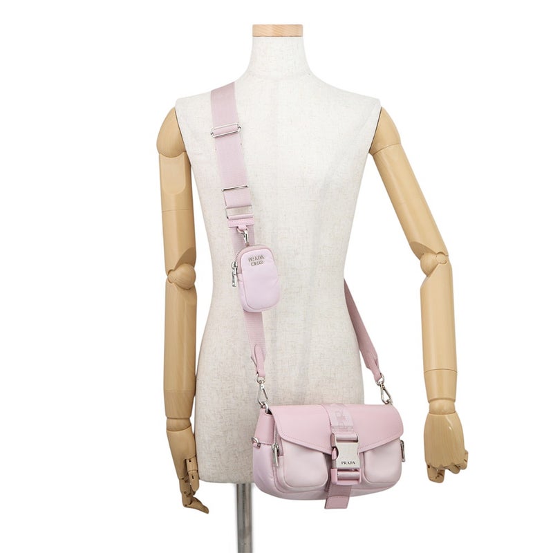 プラダ ショルダーバッグ Re-Nylon ナイロン ブラッシュドレザー 1BD295 PRADA