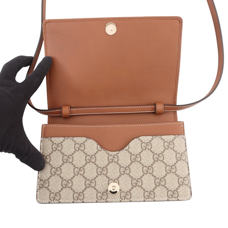 グッチ ショルダーウォレット GGエンブレム GGスプリーム レザー 820688 GUCCI バッグ