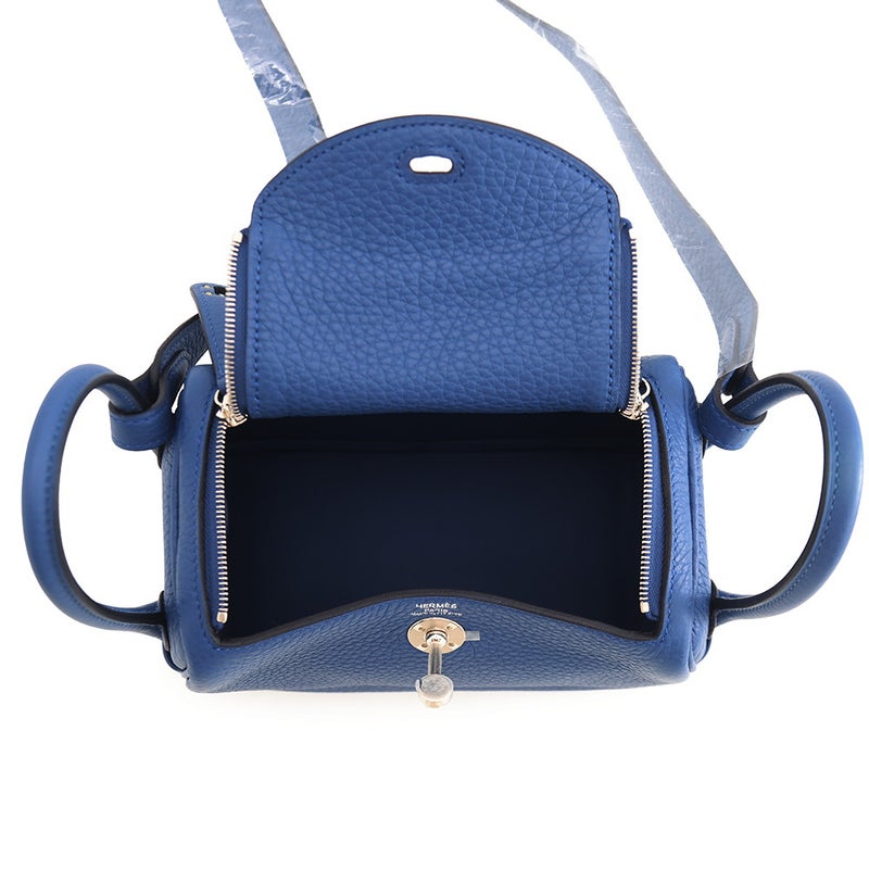 エルメス リンディ ミニ ブルータイ/シルバー金具 トリヨンクレマンス K刻印 HERMES 2way