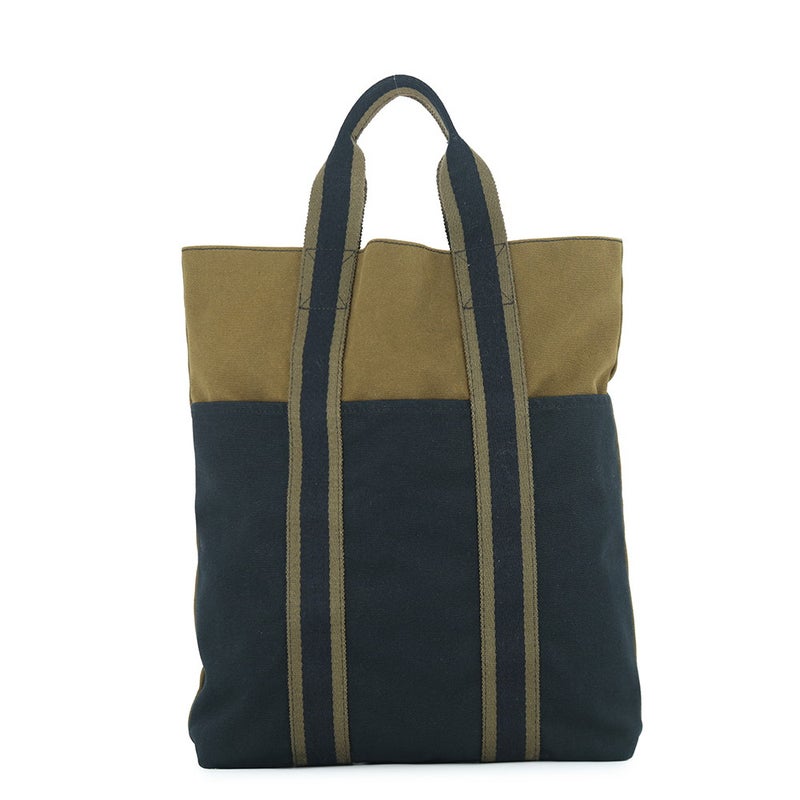 エルメス トートバッグ フールトゥ カバス グリーン/ブラック キャンバス HERMES BAG