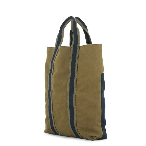エルメス トートバッグ フールトゥ カバス グリーン/ブラック キャンバス HERMES BAG