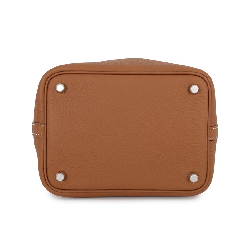 エルメス ハンドバッグ ピコタンロックPM ゴールド/シルバー金具 トリヨンクレマンス U刻印 HERMES