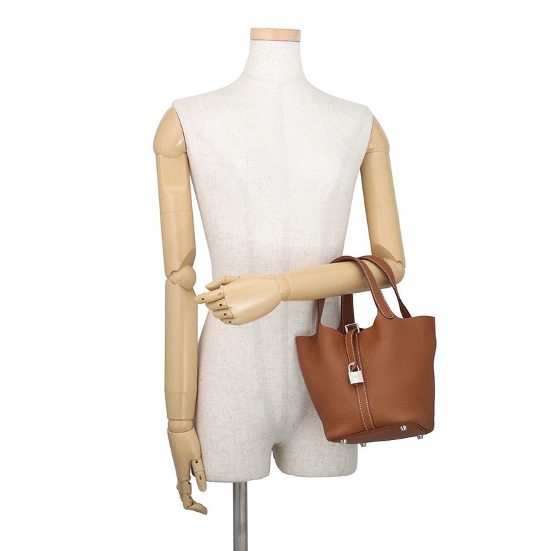 エルメス ハンドバッグ ピコタンロックPM ゴールド/シルバー金具 トリヨンクレマンス U刻印 HERMES