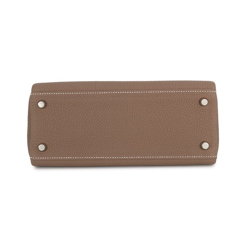 エルメス ハンドバッグ ケリー25 内縫い エトゥープ/シルバー金具 トゴ K刻印 HERMES Kelly 2wayバッグ
