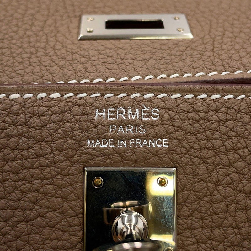 エルメス ハンドバッグ ケリー25 内縫い エトゥープ/シルバー金具 トゴ K刻印 HERMES Kelly 2wayバッグ