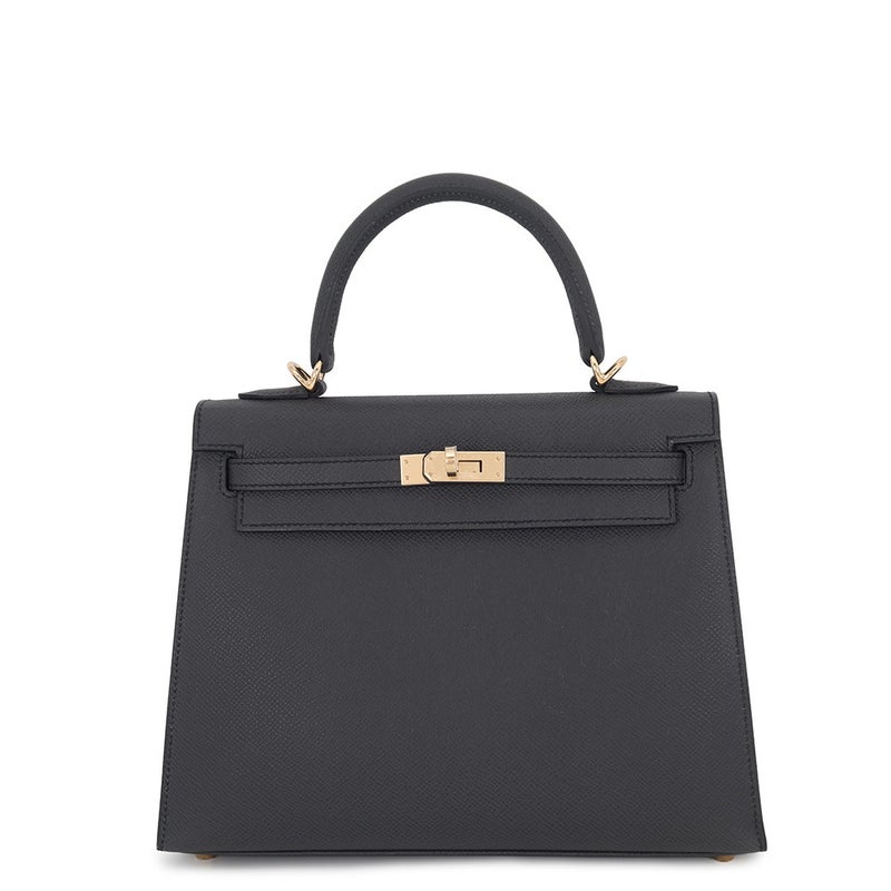 エルメス ハンドバッグ ケリー25 外縫い プロン/シャンパンゴールド金具 エプソン G刻印 HERMES Kelly 2wayバッグ