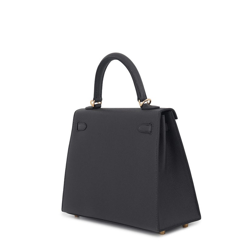 エルメス ハンドバッグ ケリー25 外縫い プロン/シャンパンゴールド金具 エプソン G刻印 HERMES Kelly 2wayバッグ
