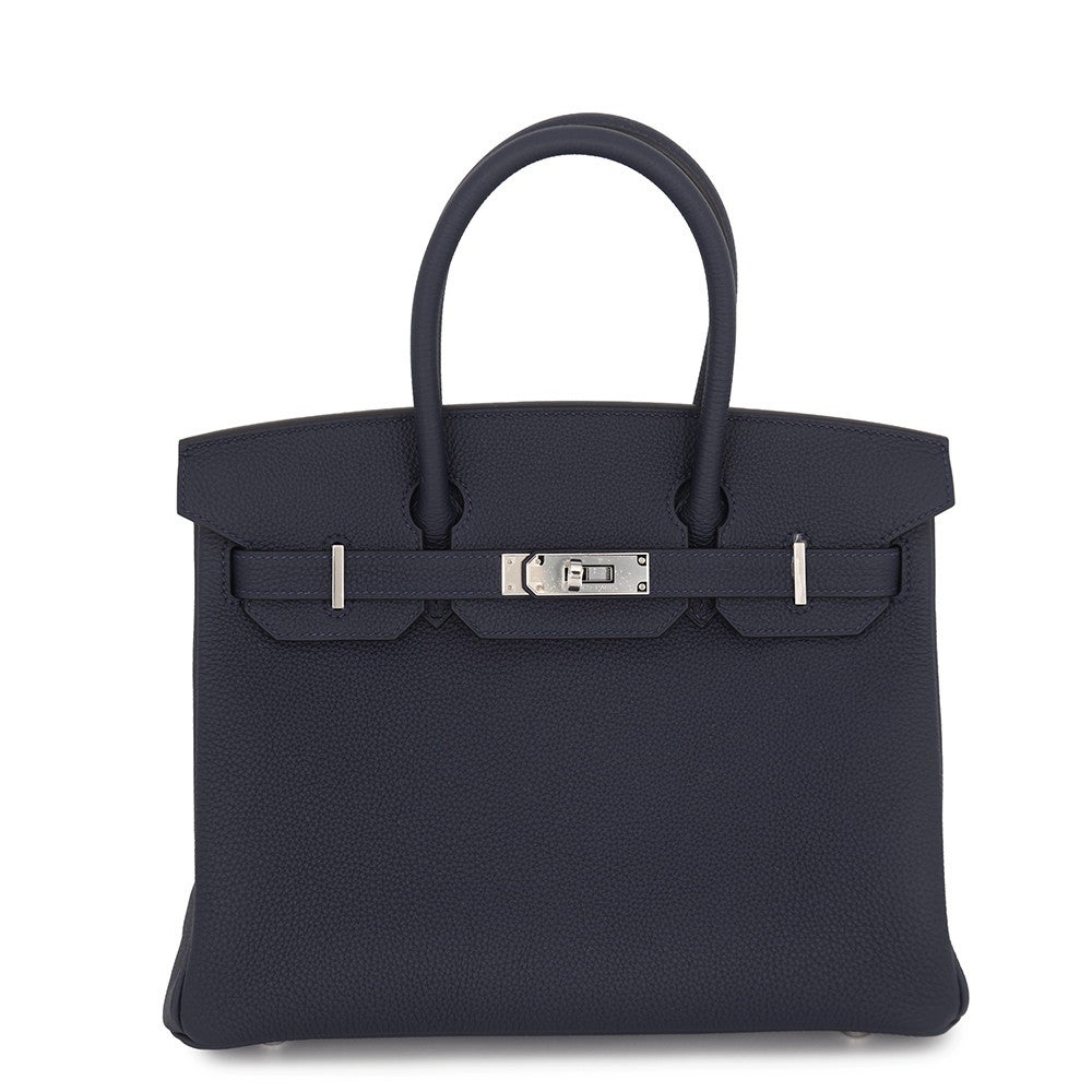 エルメス バーキン30 ブルーニュイ/シルバー金具 トゴ K刻印 HERMES