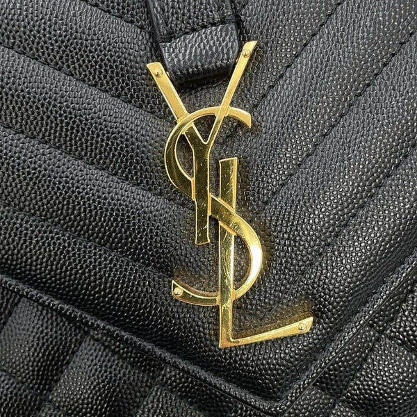 サンローランパリ チェーンショルダーバッグ エンヴェロップ ミディアム カーフレザー 600185 2way 黒