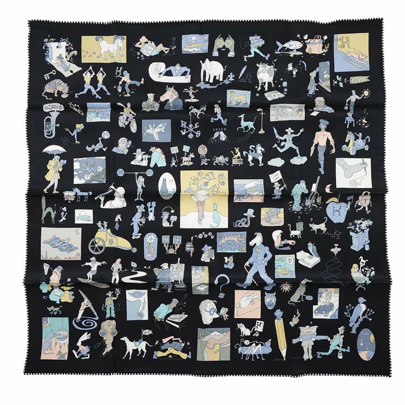 エルメス スカーフ カレ70 カレ・リブレ Libre scarf HERMES シルク 黒 2025春夏