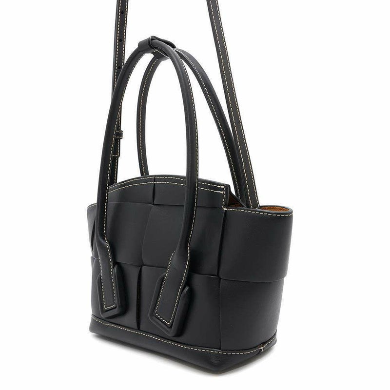 ボッテガヴェネタ ハンドバッグ ミニザ・アルコ 600606 BOTTEGA VENETA 2wayショルダーバッグ 黒