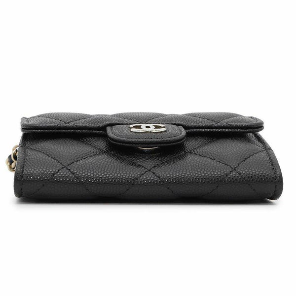 シャネル チェーンウォレット マトラッセ ココマーク ミニ ソフトキャビアスキン ブラック AP0238 CHANEL 財布 黒