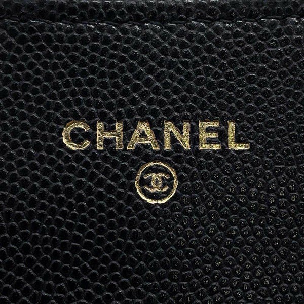 シャネル チェーンウォレット マトラッセ ココマーク ミニ ソフトキャビアスキン ブラック AP0238 CHANEL 財布 黒
