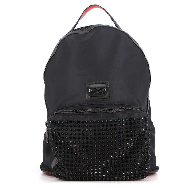 クリスチャン・ルブタン リュック スタッズ ナイロン Christian Louboutin バッグパック 黒