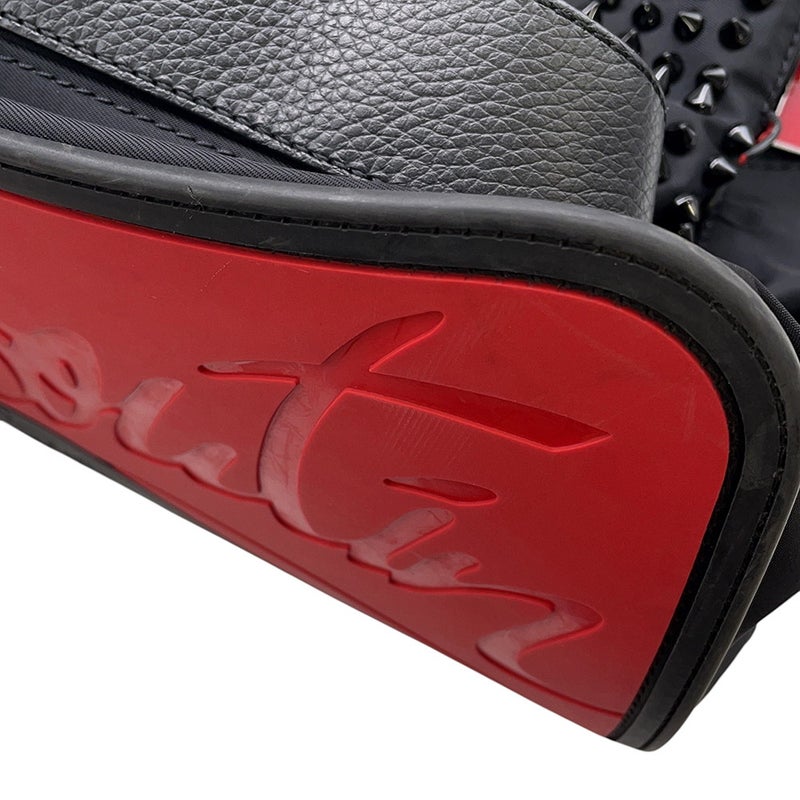 クリスチャン・ルブタン リュック スタッズ ナイロン Christian Louboutin バッグパック 黒