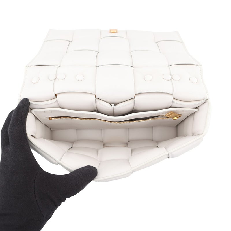 ボッテガヴェネタ チェーンショルダーバッグ カセット レザー 631421 BOTTEGA VENETA バッグ 白