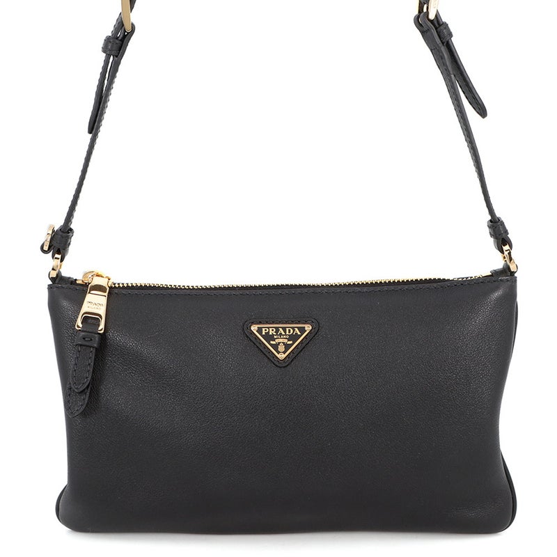 プラダ ショルダーバッグ トライアングルロゴ レザー 1BC238 PRADA バッグ 黒
