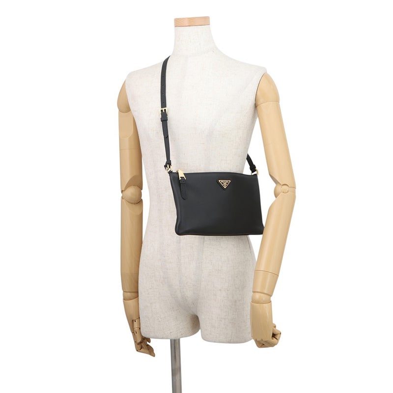 プラダ ショルダーバッグ トライアングルロゴ レザー 1BC238 PRADA バッグ 黒