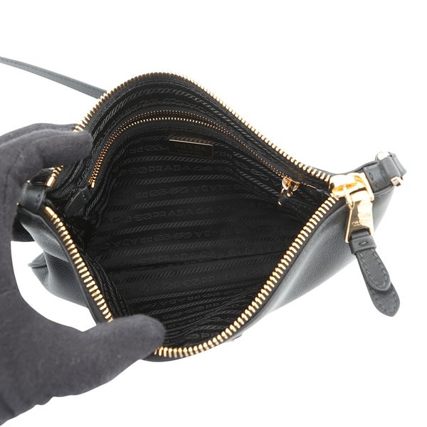 プラダ ショルダーバッグ トライアングルロゴ レザー 1BC238 PRADA バッグ 黒