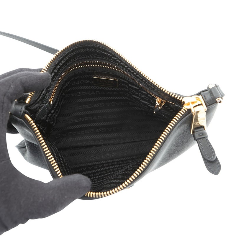 プラダ ショルダーバッグ トライアングルロゴ レザー 1BC238 PRADA バッグ 黒
