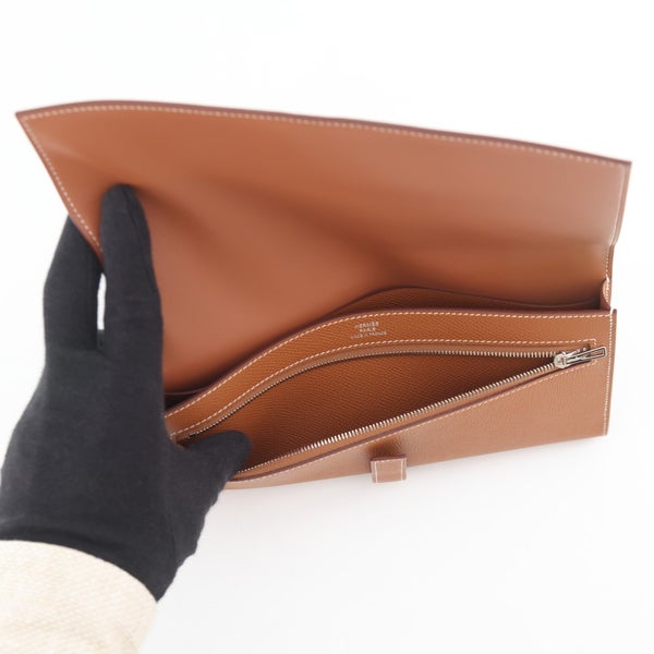 エルメス 長財布 ニュー・Hパッサン・トゥタンマン ゴールド/シルバー金具 エプソン W刻印 財布