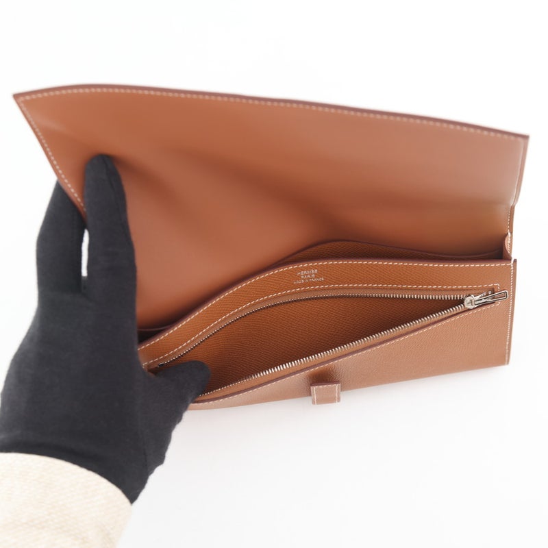 エルメス 長財布 ニュー・Hパッサン・トゥタンマン ゴールド/シルバー金具 エプソン W刻印 財布