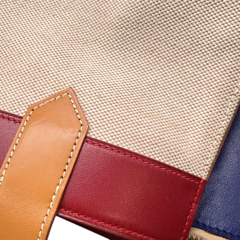 エルメス ハンドバッグ ヒマラヤ ナチュラル/ルージュヴィフ/ネイビー/ゴールド金具 トワルアッシュ/ボックスカーフ □A刻印