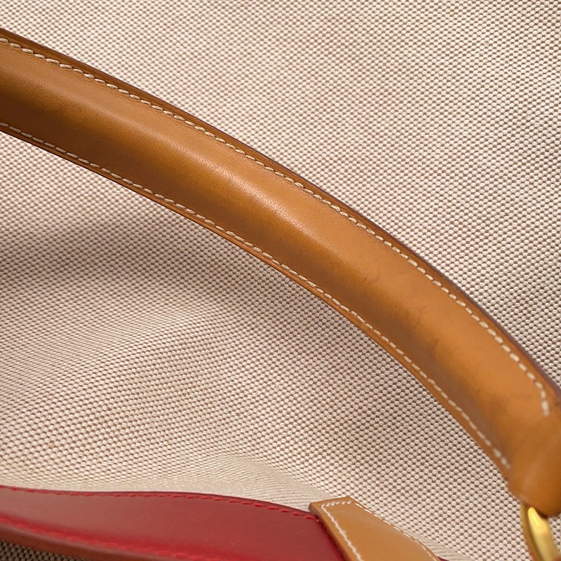 エルメス ハンドバッグ ヒマラヤ ナチュラル/ルージュヴィフ/ネイビー/ゴールド金具 トワルアッシュ/ボックスカーフ □A刻印