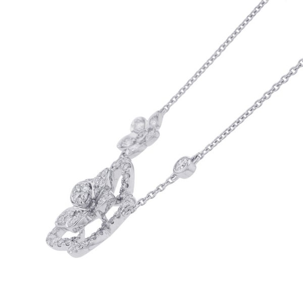 グラフ ネックレス ワイルドフラワー ダブル ダイヤモンド ペンダント ダイヤ 計0.66ct K18WGホワイトゴールド RGP790 GRAFF