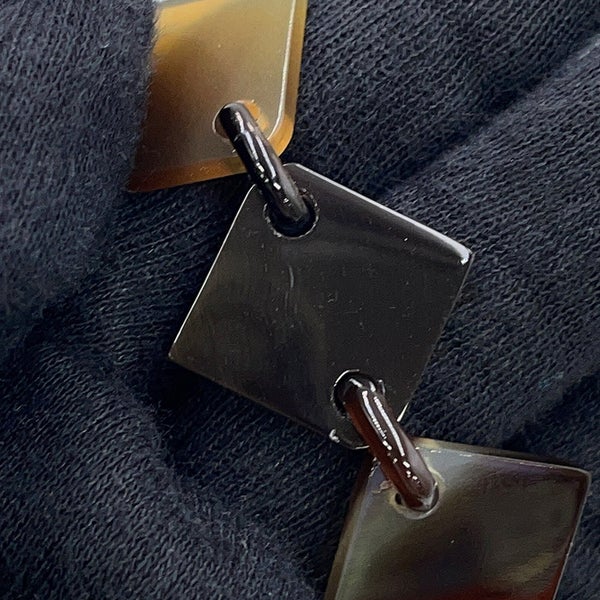 エルメス ネックレス アヴァ ブラウン/ホワイト バッファローホーン/ラッカー HERMES アクセサリー 白