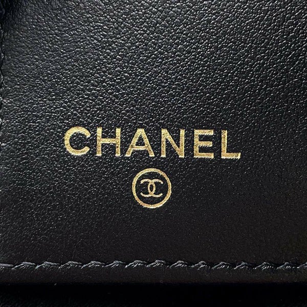 シャネル 三つ折り財布 マトラッセ ココマーク スモール フラップ ウォレット キャビアスキン AP3518 CHANEL 黒
