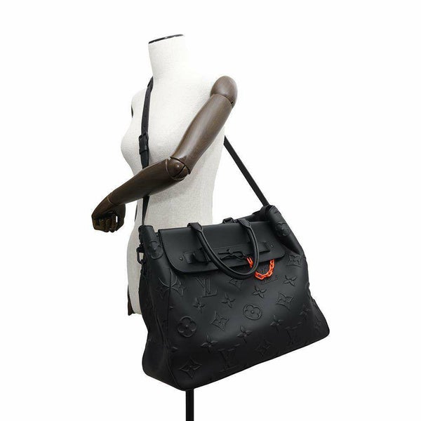 ルイヴィトン トートバッグ モノグラム・シール スティーマー・トート M58710 2wayショルダー ブラック 黒