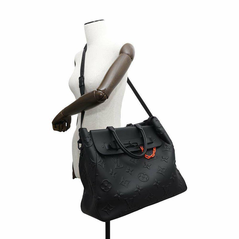 ルイヴィトン トートバッグ モノグラム・シール スティーマー・トート M58710 2wayショルダー ブラック 黒