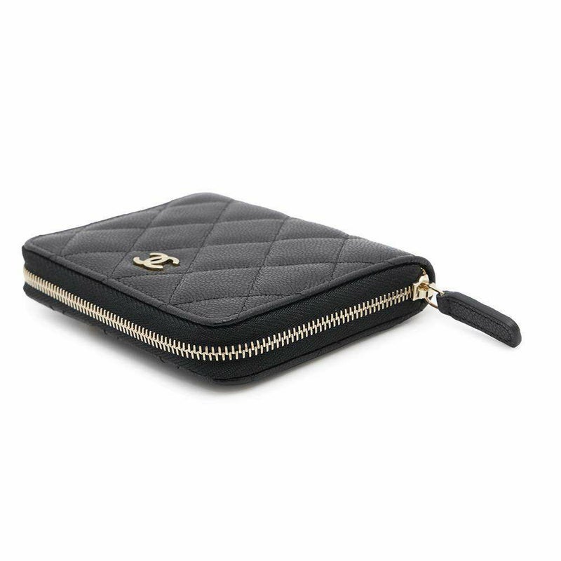 シャネル 二つ折り財布 マトラッセ スモールウォレット ココマーク キャビアスキン AP4652 CHANEL 財布 黒