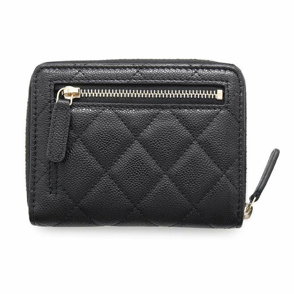 シャネル 二つ折り財布 マトラッセ スモールウォレット ココマーク キャビアスキン AP4652 CHANEL 財布 黒
