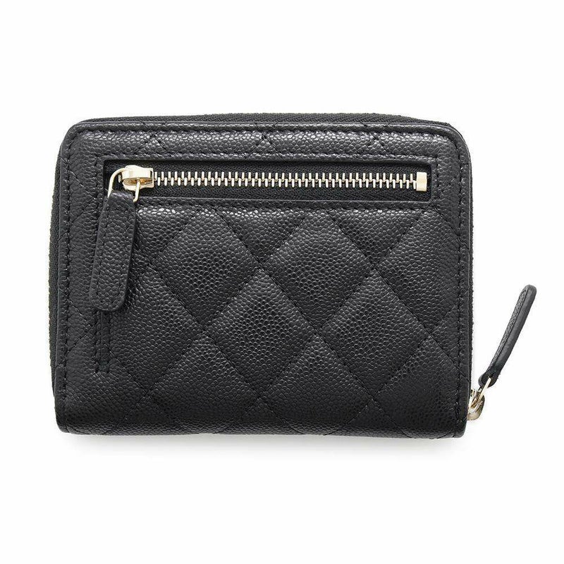 シャネル 二つ折り財布 マトラッセ スモールウォレット ココマーク キャビアスキン AP4652 CHANEL 財布 黒