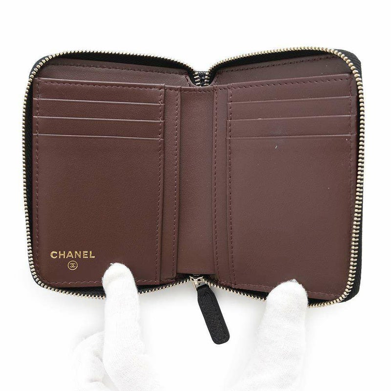 シャネル 二つ折り財布 マトラッセ スモールウォレット ココマーク キャビアスキン AP4652 CHANEL 財布 黒