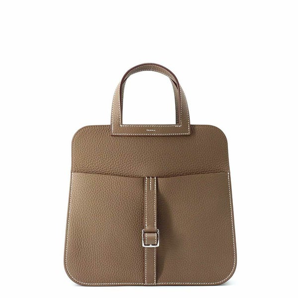 エルメス ハンドバッグ アルザン25 エトゥープ/シルバー金具 トリヨクレマンス K刻印 2wayショルダー