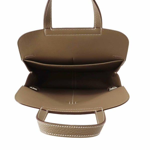 エルメス ハンドバッグ アルザン25 エトゥープ/シルバー金具 トリヨクレマンス K刻印 2wayショルダー