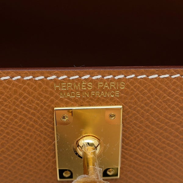 エルメス ハンドバッグ ミニケリー 外縫い ゴールド/ゴールド金具 エプソン G刻印 HERMES 2wayショルダー