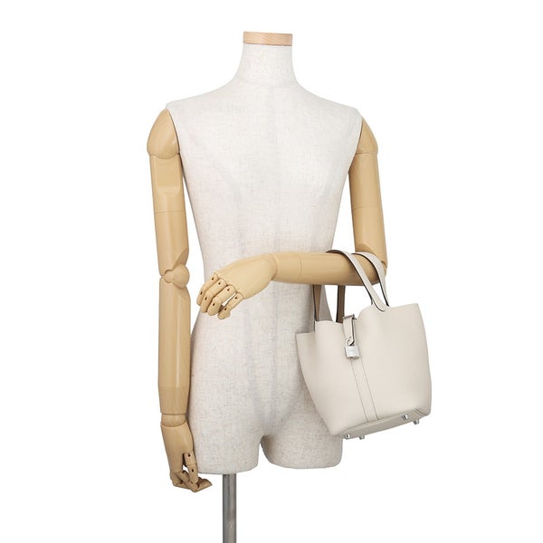 エルメス ハンドバッグ ピコタンロックPM エクラ ナタ/プシエール/シルバー金具 トリヨンクレマンス G刻印 HERMES