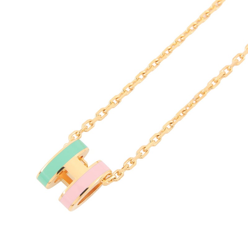 エルメス ネックレス ミニ・ポップアッシュ ロカバール マラバル ヴェール/ローズ/ゴールド金具 HERMES アクセサリー