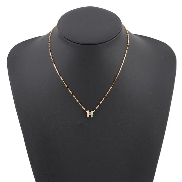 エルメス ネックレス ミニ・ポップアッシュ ロカバール マラバル ヴェール/ローズ/ゴールド金具 HERMES アクセサリー