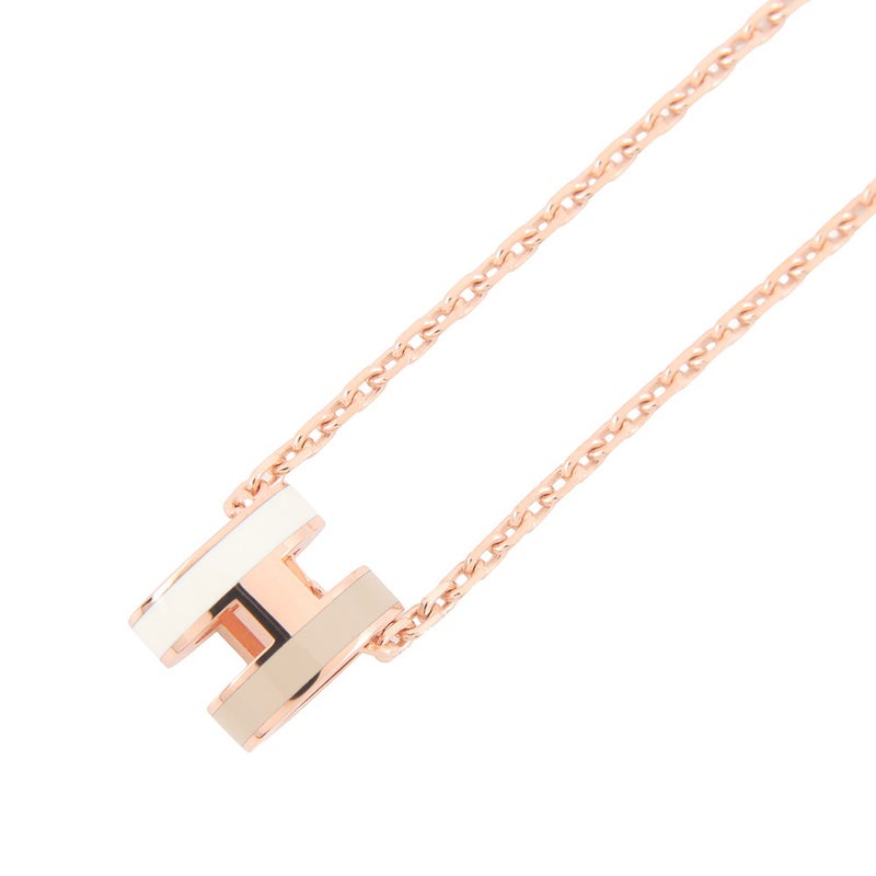 エルメス ネックレス ミニ・ポップアッシュ ロカバール ホワイト/マロングラッセ/ピンクゴールド金具 HERMES アクセサリー