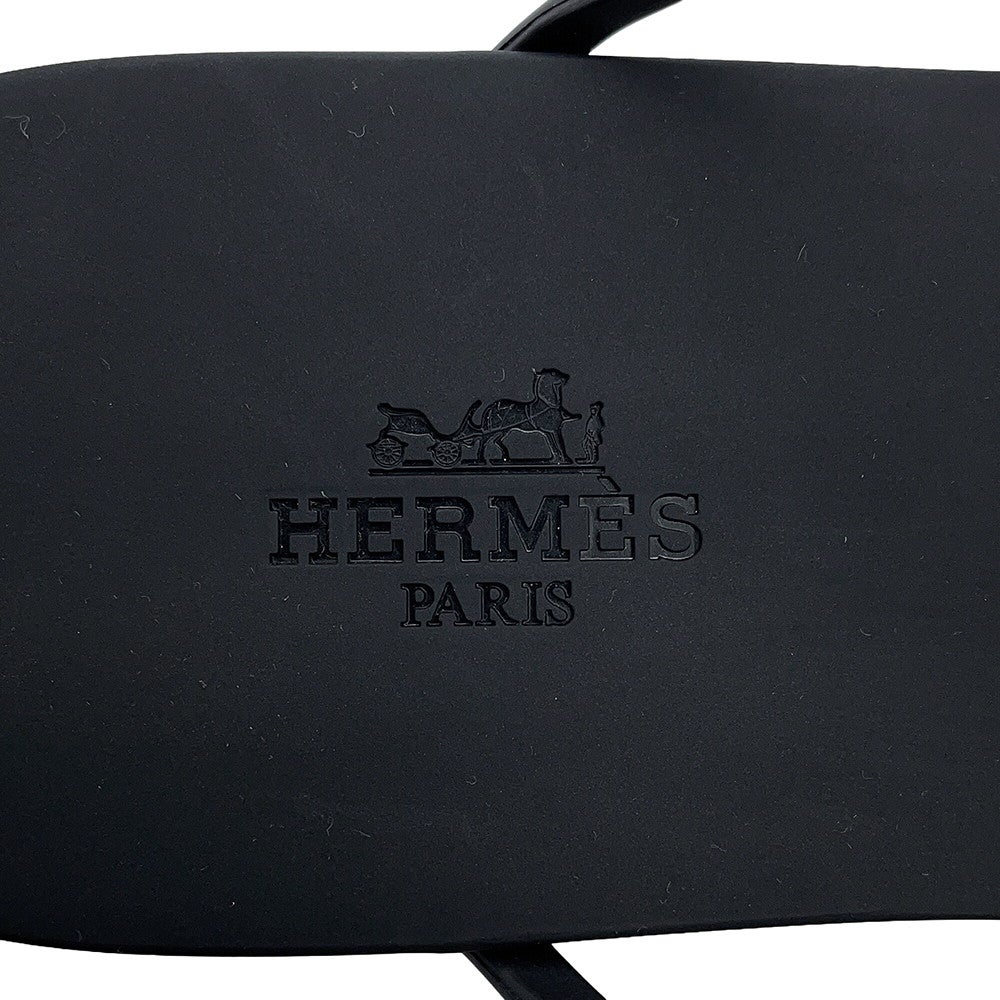 エルメス サンダル ミコノス ラバー レディースサイズ37 HERMES 靴 黒