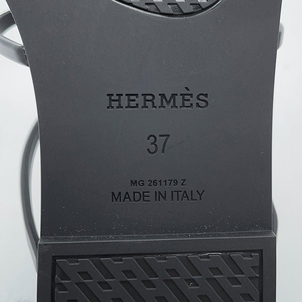 エルメス サンダル ミコノス ラバー レディースサイズ36 HERMES 靴 黒